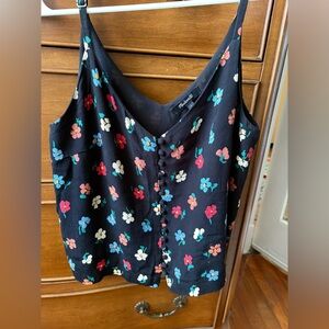 Madewell Black Sleeveless Buttoned Blouse